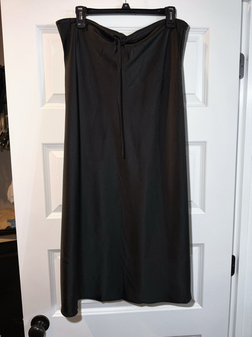 Black Drawstring Waist Maxi Skirt - Women